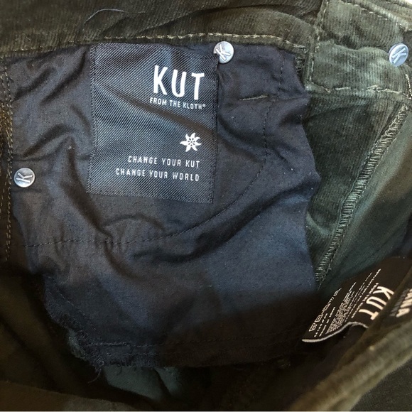 KUT Diana Skinny Dark Green Corduroy Pants Size 2 - Picture 7 of 9